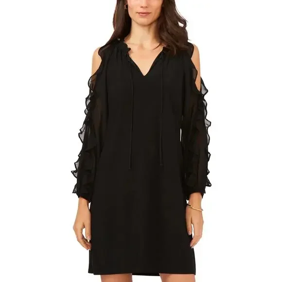 shirt womans dress cold Women's Elegant Long Sleeve Short Dress Cold Shoulder Loose A Line Tunic Dresses Sleeveless Casual Dress Summer Dresses for Womens Long Dressy Maxi
